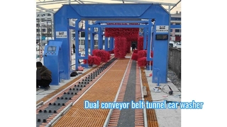 Equipamento de lavagem de carros com transportador de correia dupla Kolon de baixa manutenção 36M 16 escovas