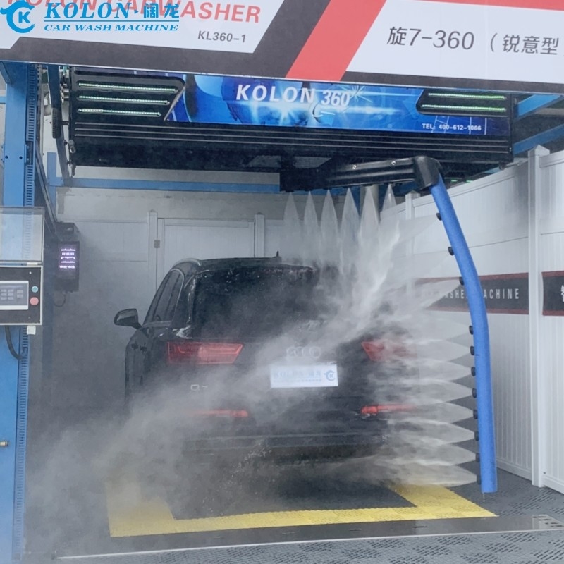 Economização de mão-de-obra Máquina automática de lavar carros sem toque KL360-1 15kw Bomba de água 12kw Secador de ar