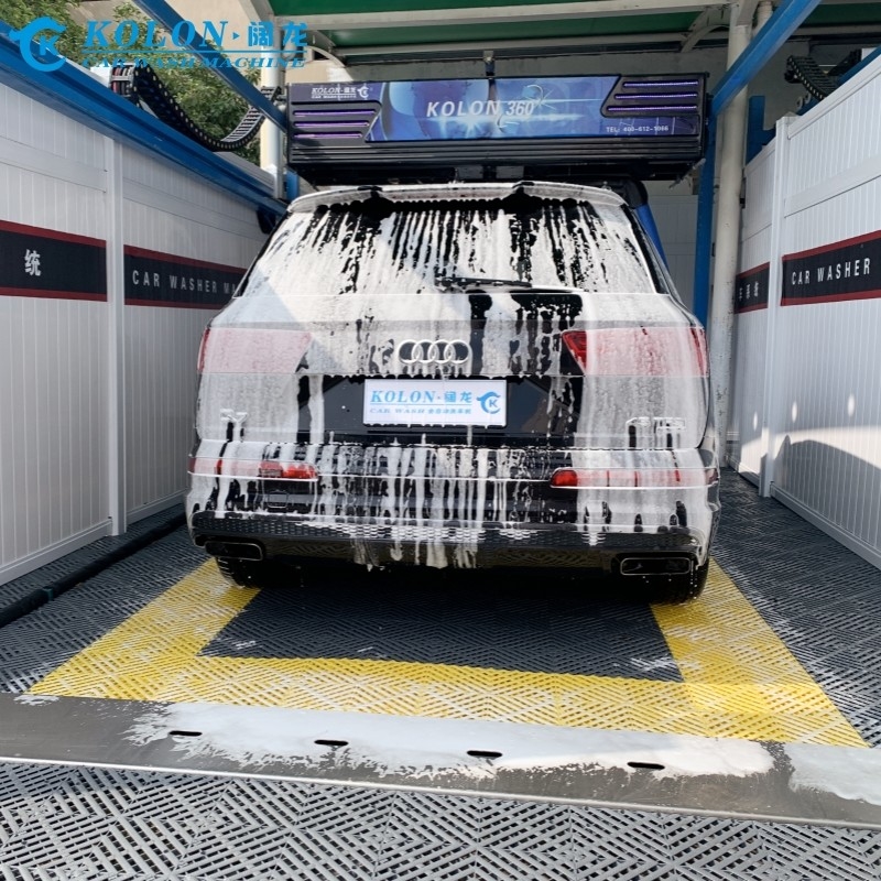 Economização de mão-de-obra Máquina automática de lavar carros sem toque KL360-1 15kw Bomba de água 12kw Secador de ar