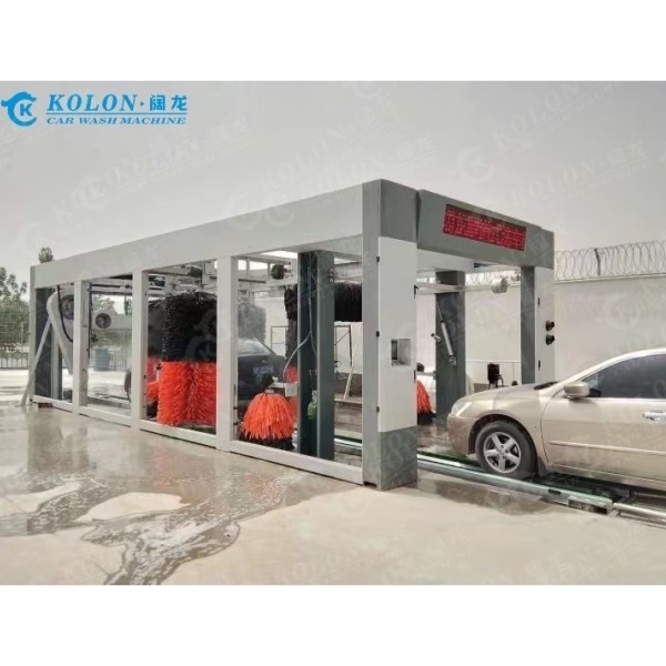 Versão atualizada Túnel Tipo contínuo Longa Máquina de lavar automóveis automática completa Para estação de gasolina Limpe mais veículos