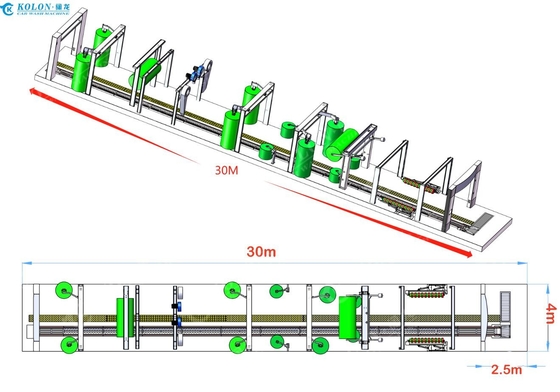 14 escovas Automático túnel máquina de lavagem de automóveis comprimento 30000mm